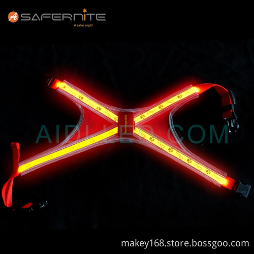 Led Glow In Dark Dog Harness Usb Rechargeable